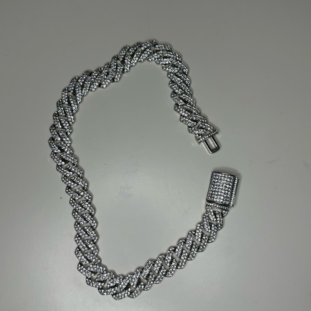 Silver Cuban Link Chain Necklace